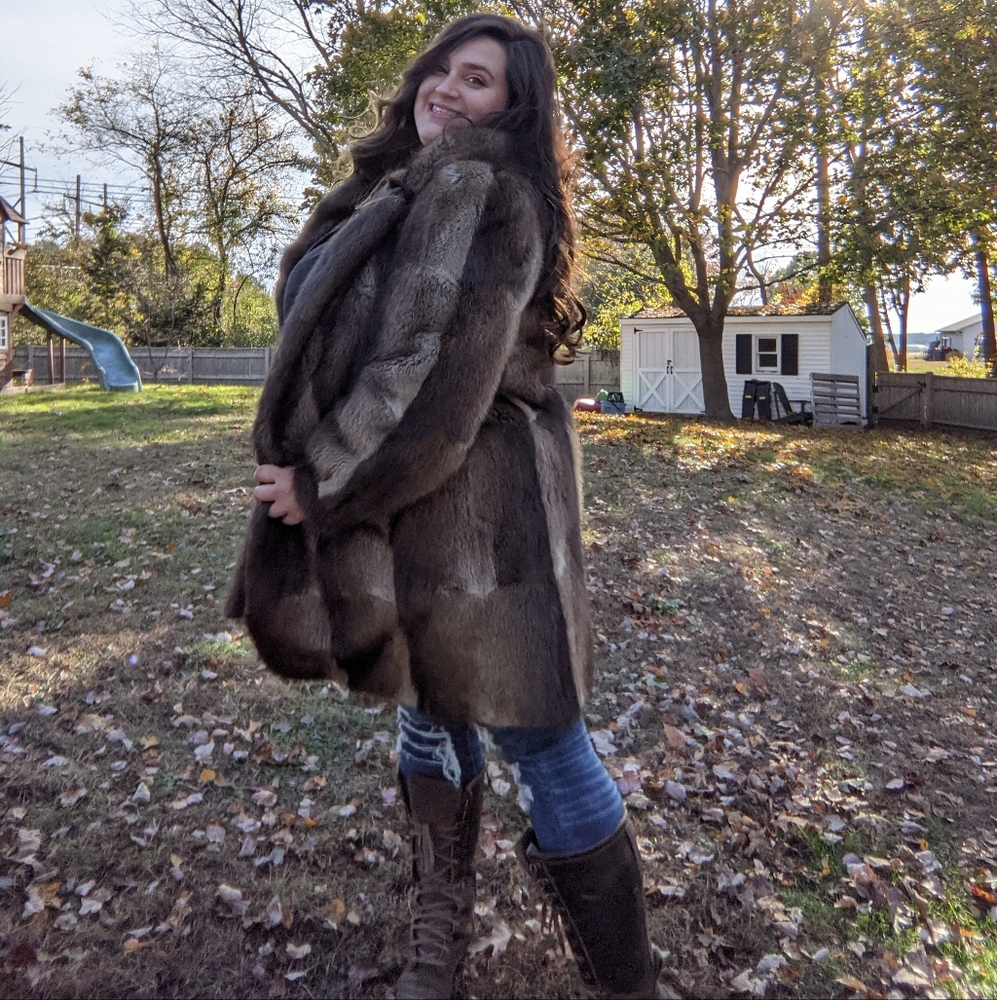 Vintage Muskrat Stroller coat-1985 WM.H.HARRIS Certificate authentic women's fur